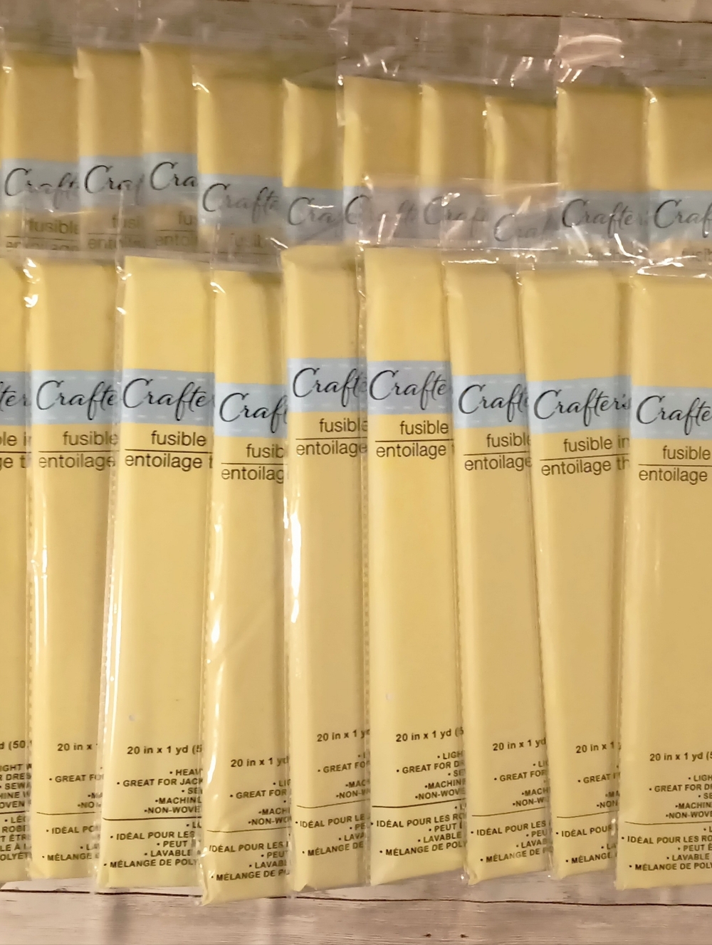 Crafter's Square Fusible Interfacing - Lot Of 23 (20 in By 1 Yard Each)